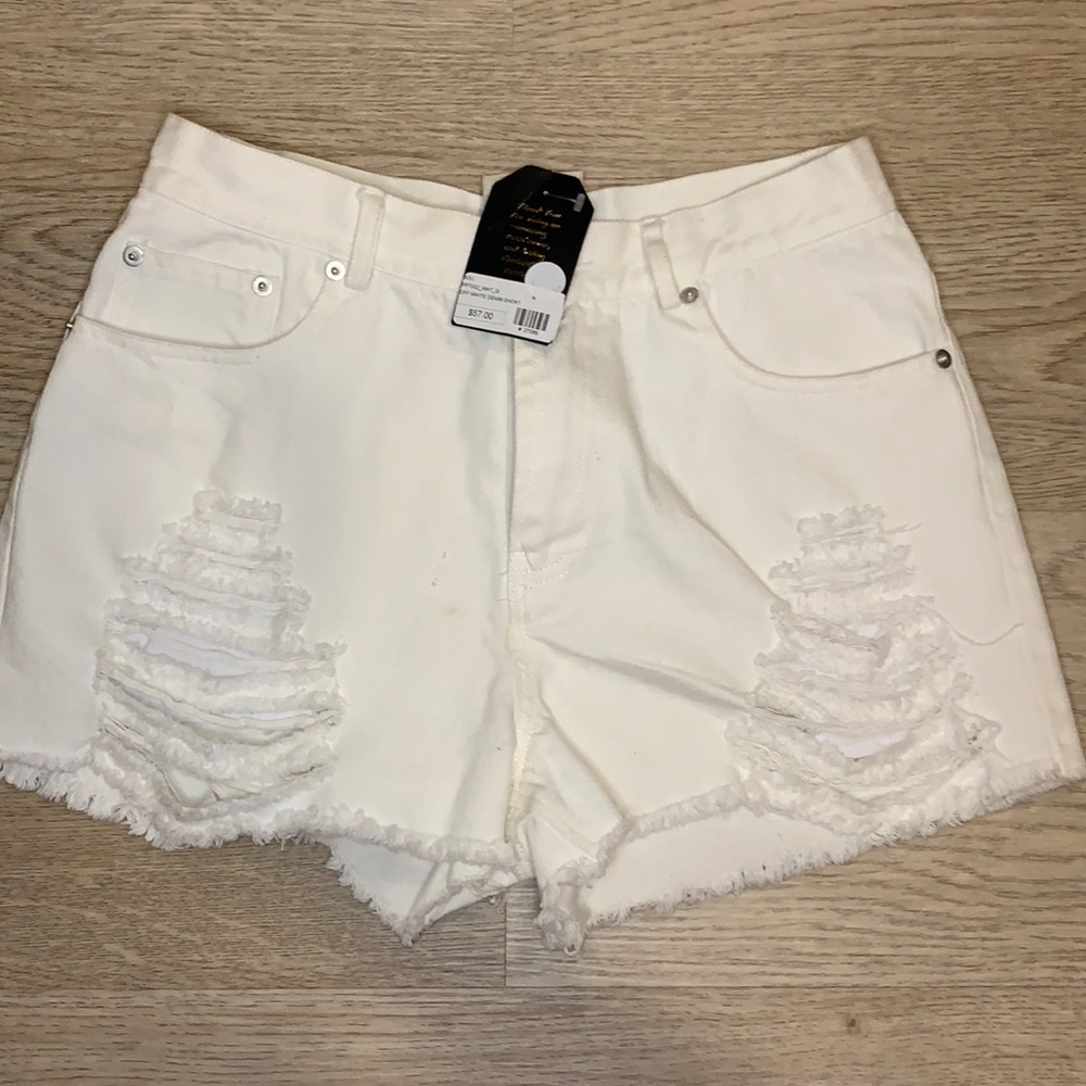 White Denim Shorts